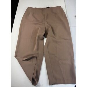 True Beauty By Emme Khaki formal capri, polyester, high-waisted vintage 16